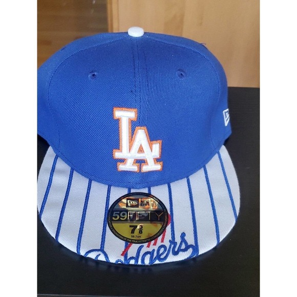 Los Angeles Dodgers Men's New Era 59FIFTY LA Logo MLB Baseball. 7 3/8 - Picture 1 of 10